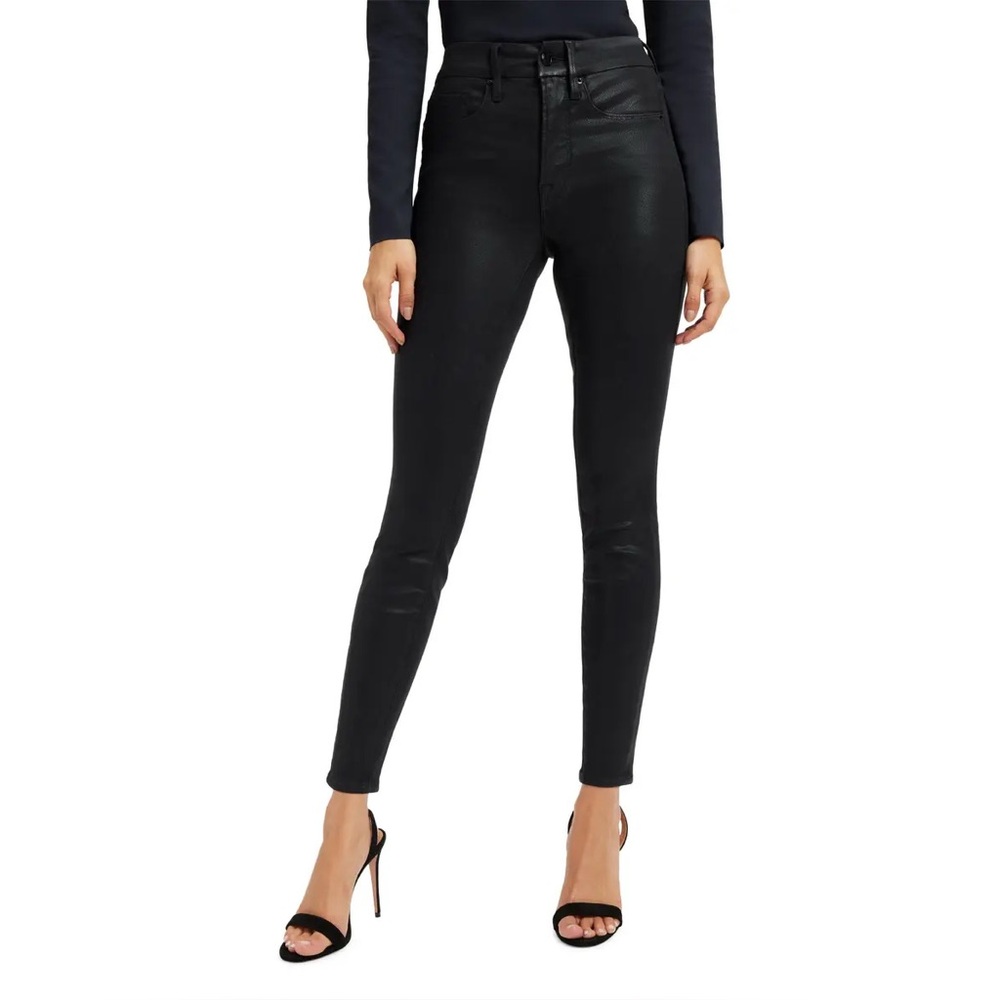 Good American - Black Good Legs Coated Jeans